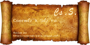 Csermák Sára névjegykártya